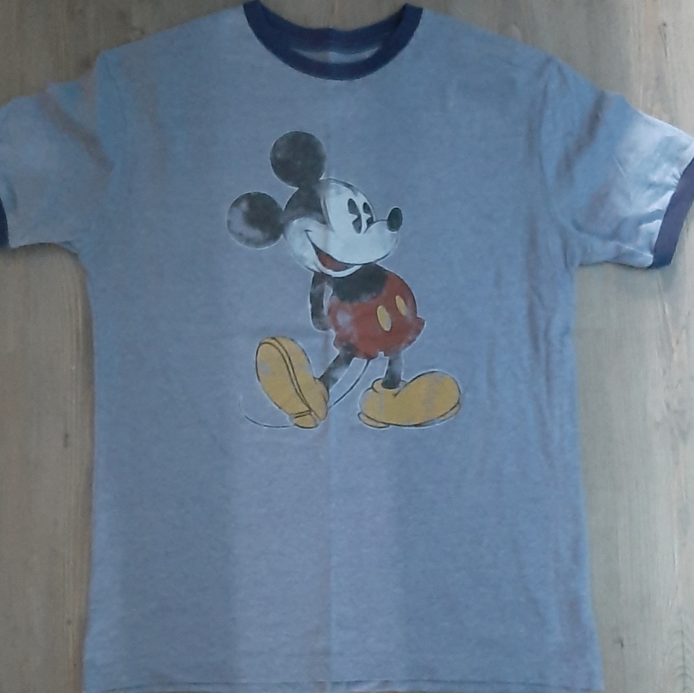 Mickey Mouse Ringer Tee Shirt - Medium